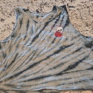 Dikotomy Tie-Dye Skull & Rose Tank Top